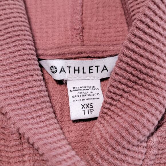 Athleta Size XXS Coaster Luxe Waffle Hoodie Sweatshirt in Tawny Rose Oversized - Picture 8 of 11